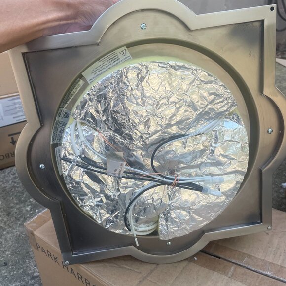 Park Harbor Javins 3 Light 15-3/8" Wide Flush Mount Drum Ceiling Fixture H 4.6in - Picture 5 of 8